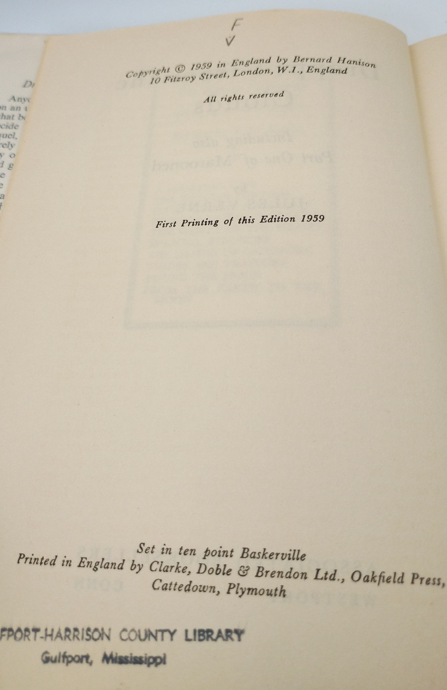 Dropped From The Clouds by Verne, Jules. 1959 HC DJ
