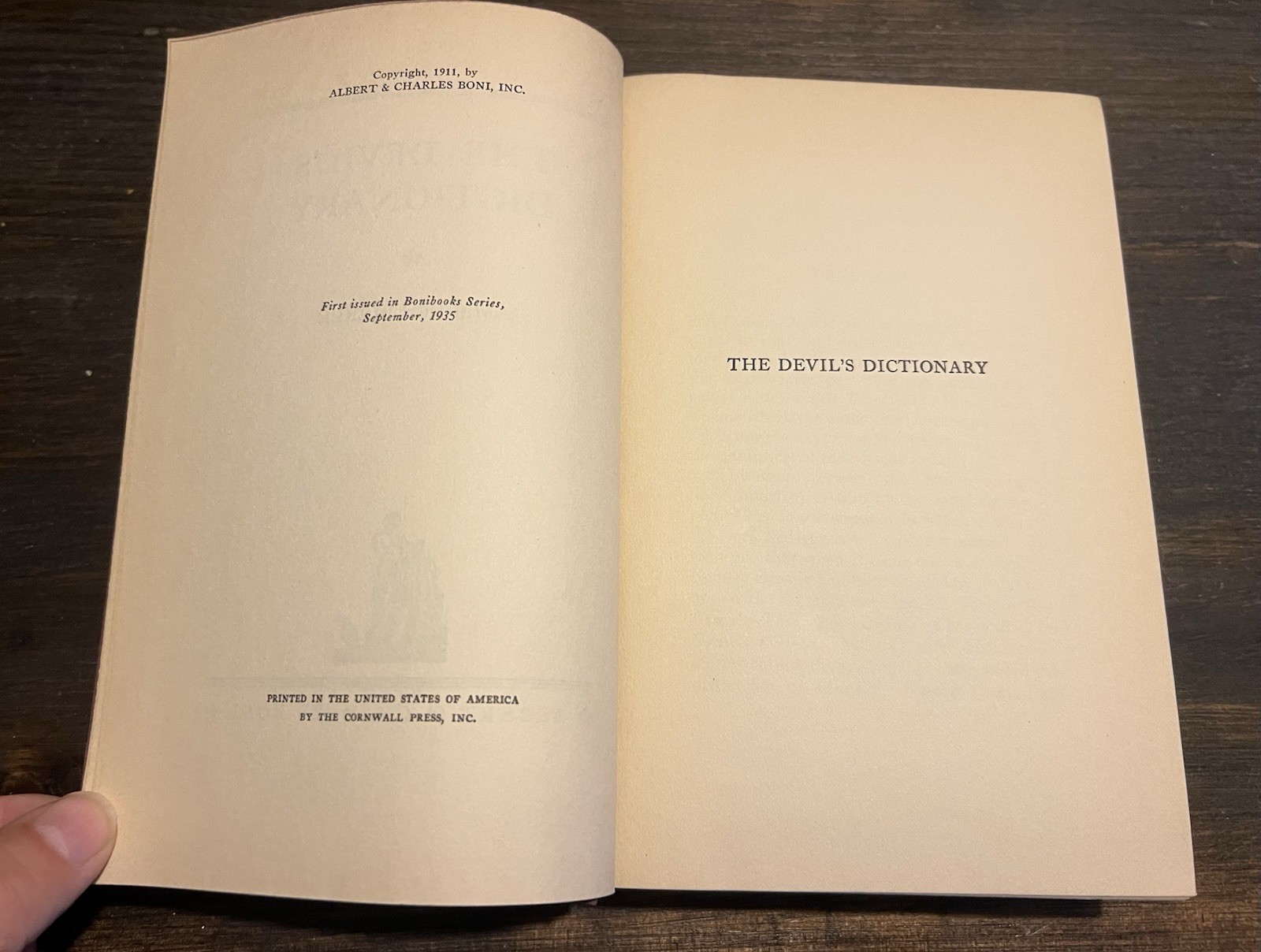 1935 Edition THE DEVIL’S DICTIONARY by AMBROSE BIERCE BONI LIVERIGHT SATANIC