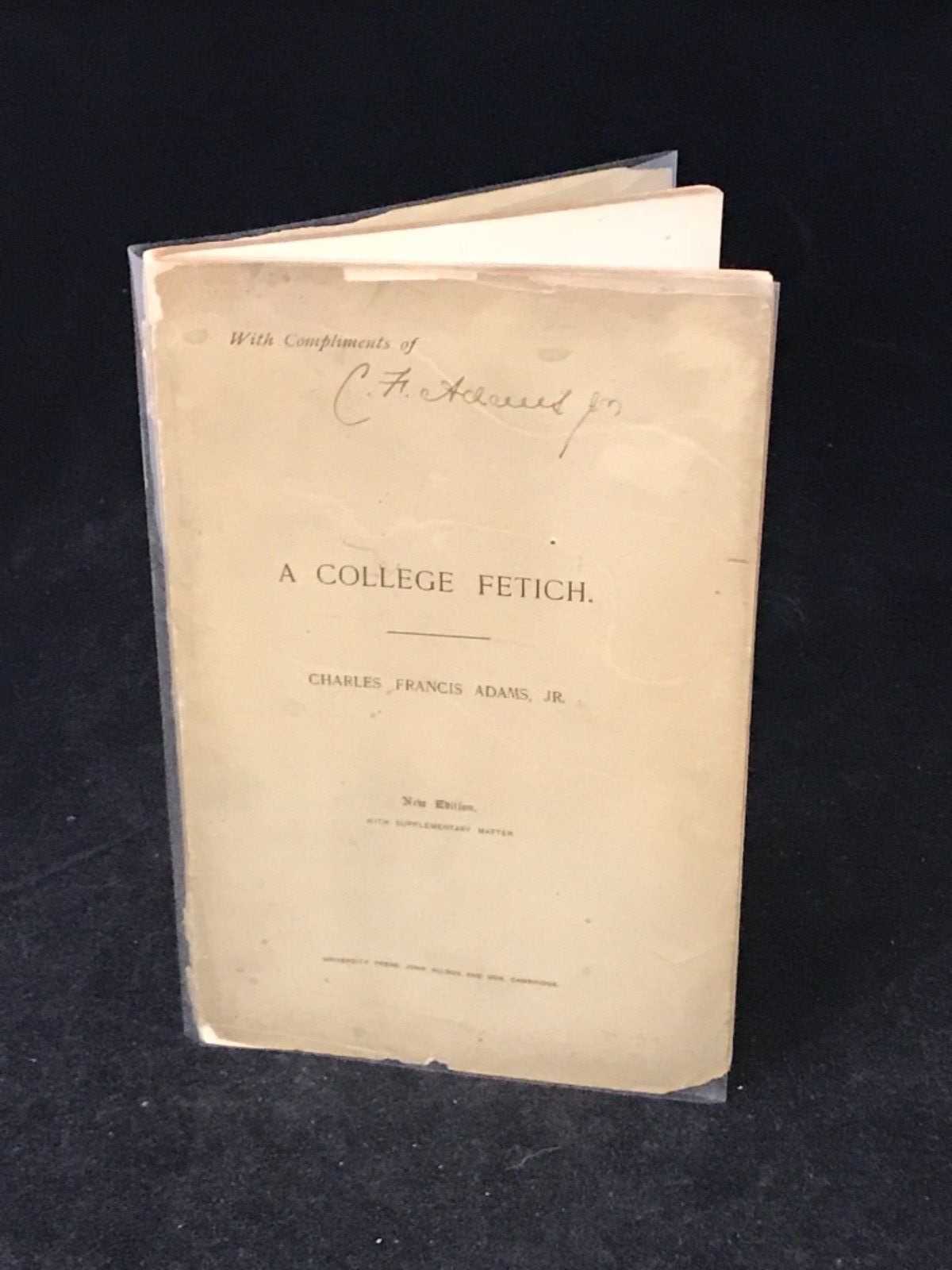1883 Charles Francis Adams A College Fetich Phi Beta Kappa Speech Signed