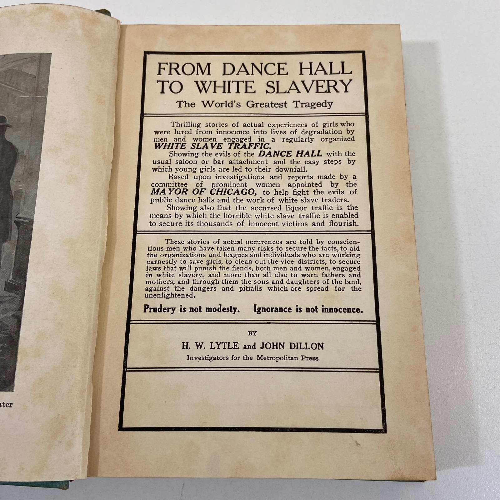 From Dance Hall to White Slavery William H Lytle Antique 1912 Illustrated HC