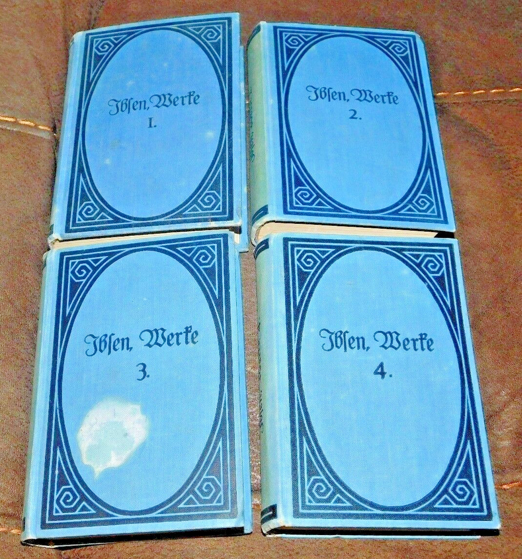 WORKS OF IBSEN – FOUR VOLUME HARDBACK SET – PUBLISHER PHILIPP RECLAM, GERMAN