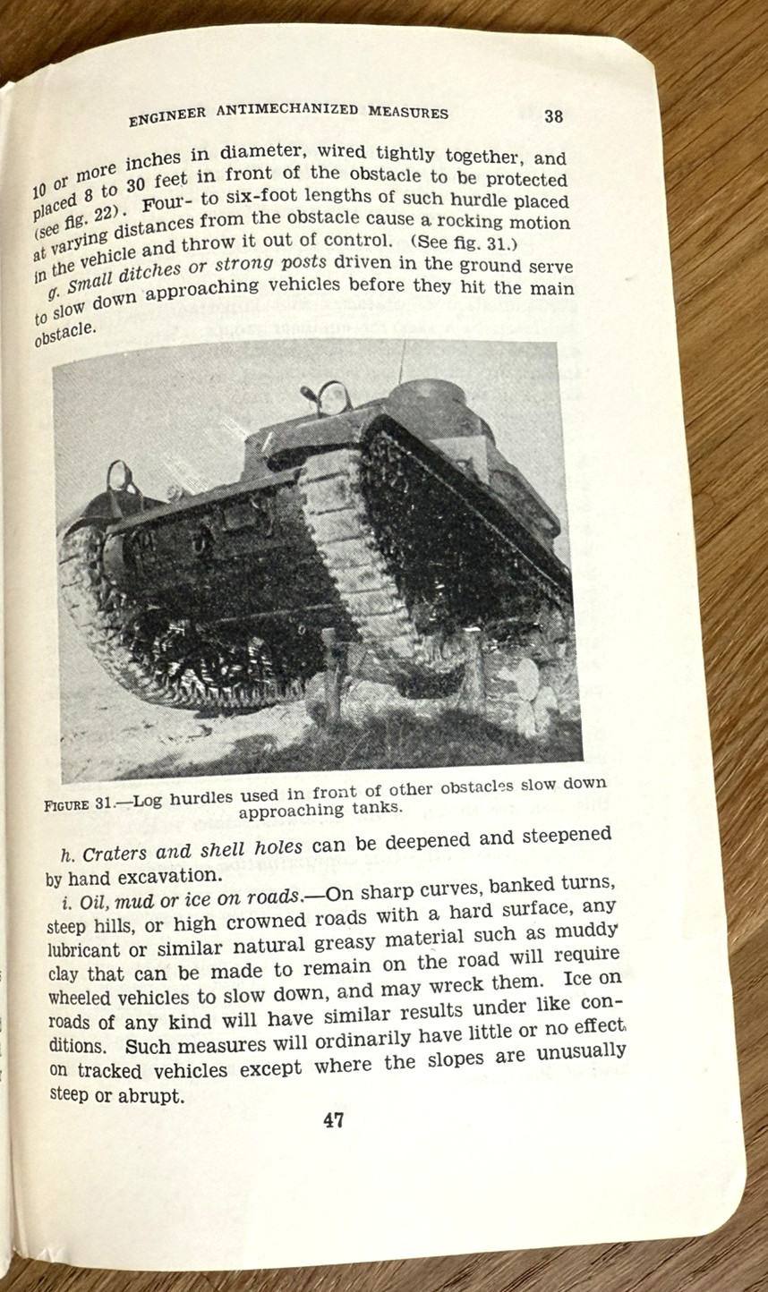 Engineer Antimechanized Measures 1940 US War Department FM 5-30 Antitank WWII