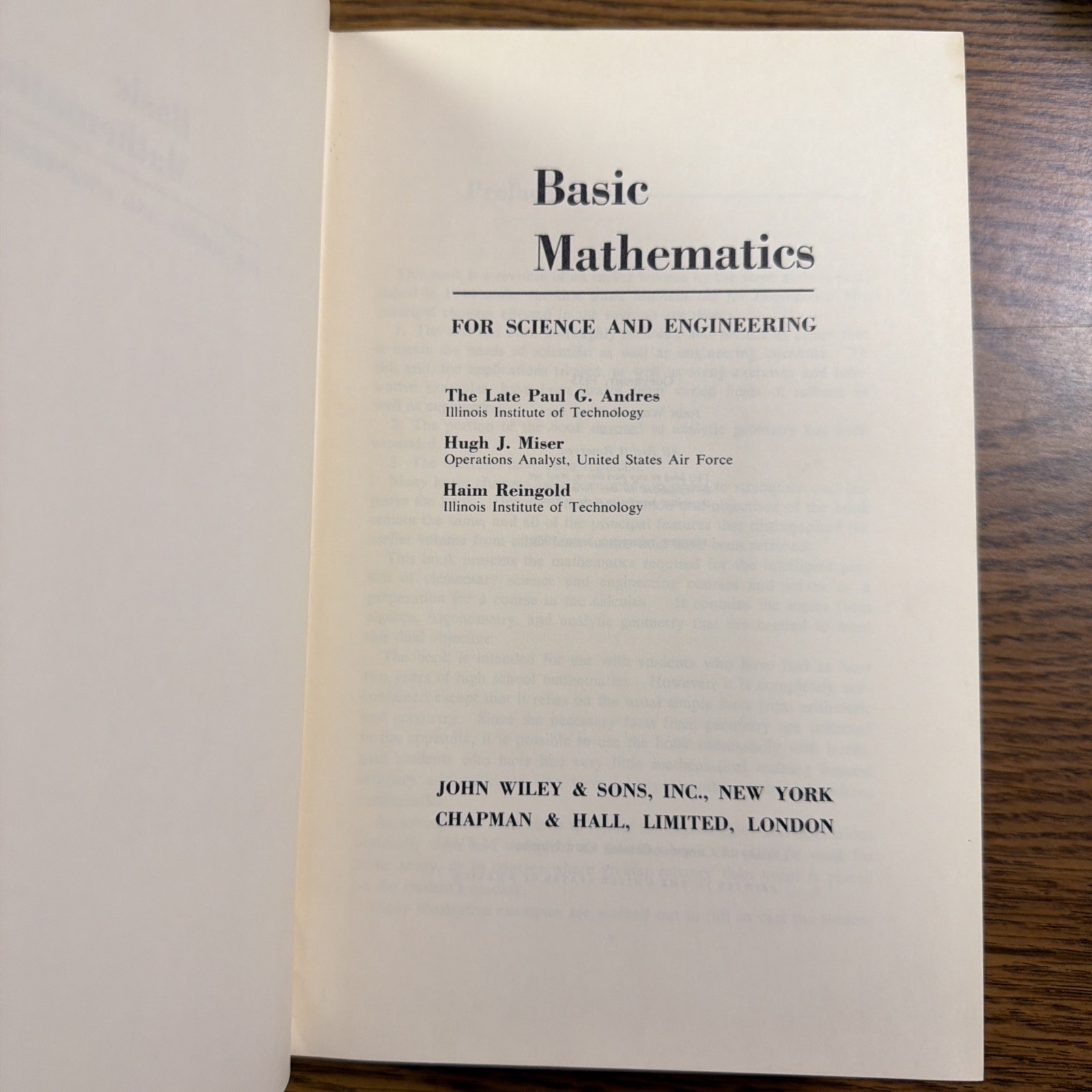 Basic Mathematics For Science And Engineering