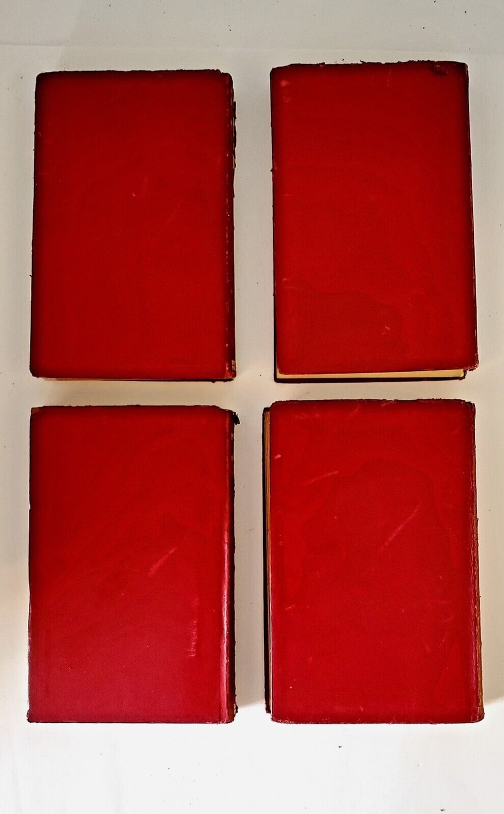 Christopher Morley Red Leather Bound Books Lot Of 4 Plum Pudding And More