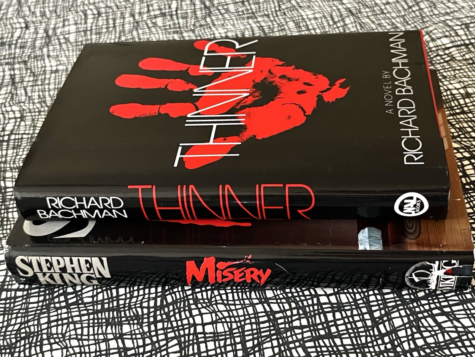 MISERY / THINNER ~ STEPHEN KING /RICHARD BACHMAN LOT VG BCE 1984, 1987 HORROR