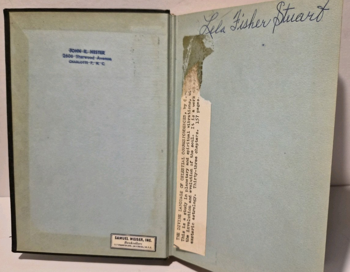 The Divine Language of Celestial Correspondences: C. Turnbull HC/G/1926 (photos)