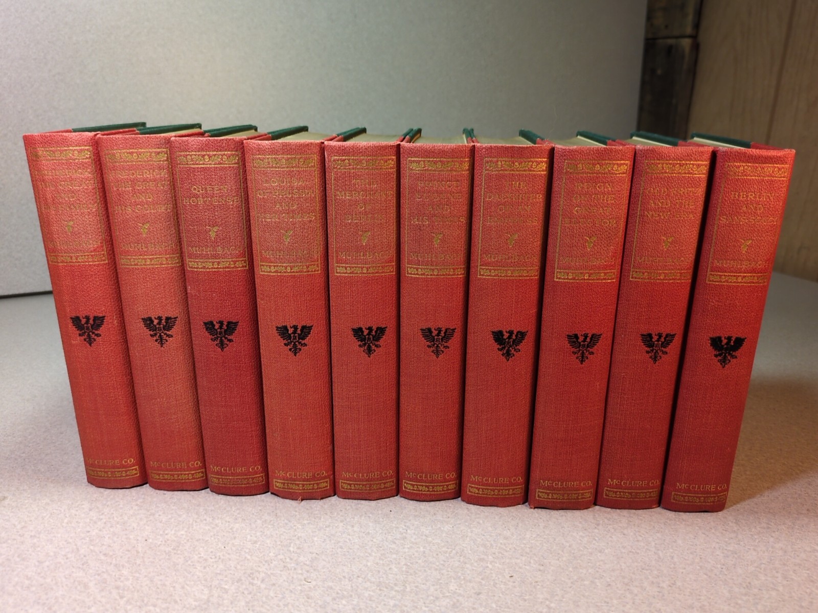 Set of 10 Historical Novels by L. Muhlbach Hardcover 1900s Antique