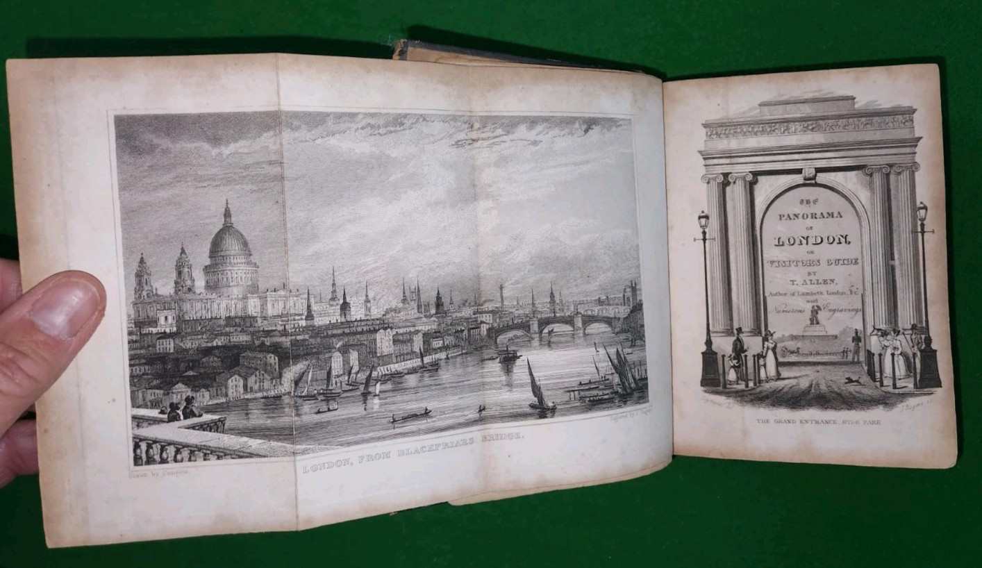 1830 PANORAMA OF LONDON OR TOURISTS GUIDE BY ALLEN 75 B/W PLATES & MAP THAMES *
