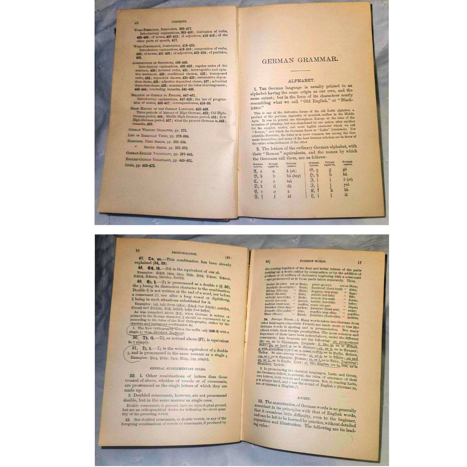 1888 A Compendious German Grammar William D Whitney Hard to Find Antique