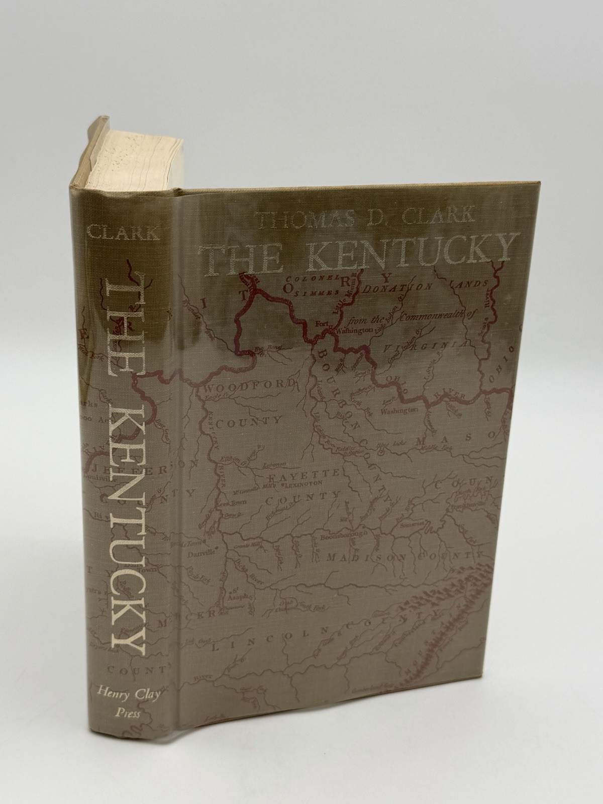 The Kentucky Thomas D Clark Signed Inscribed 1969 Revised Edition Rivers Map