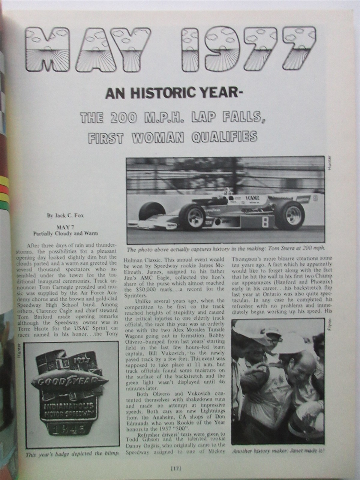 1977 Indianapolis 500 Carl Hungness softcover Yearbook