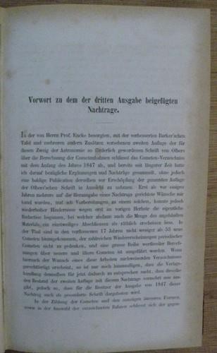 BEST METHOD OF USING J F ENCKE’S METHOD FOR COMET HUNTING – Berlin 1864 3rd Ed.
