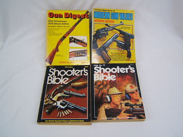 Lot of 4 Gun Guides: 1 Gun Digest, 1 Modern Gun Values, 2 Shooter’s Bible