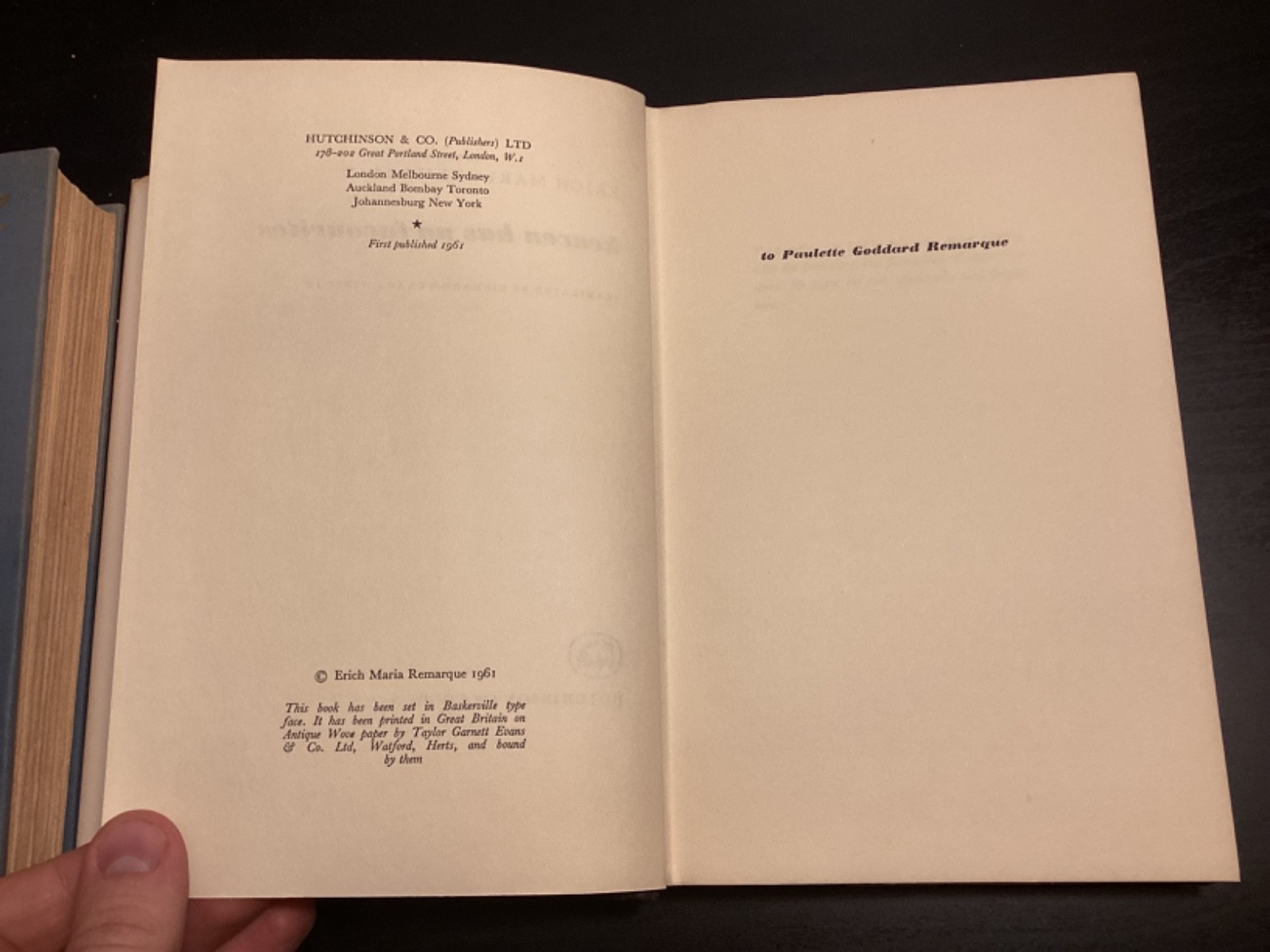 1931-1961 Lot Of 5 Books By Erich Maria Remarque – See Below
