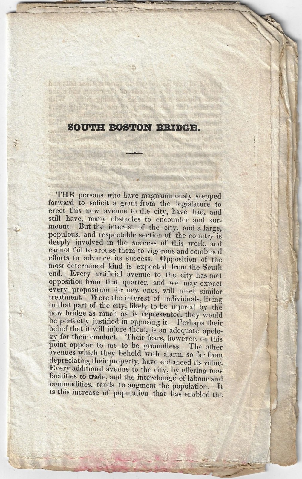 1825 Boston Massachusetts Charles River Bridge Political Controversy Pamphlet