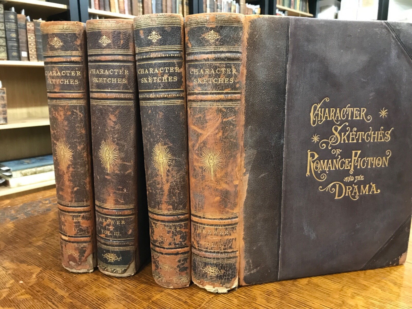 1892 Character Sketches Of Romance Fiction and Drama Four Volume Set Illustrated