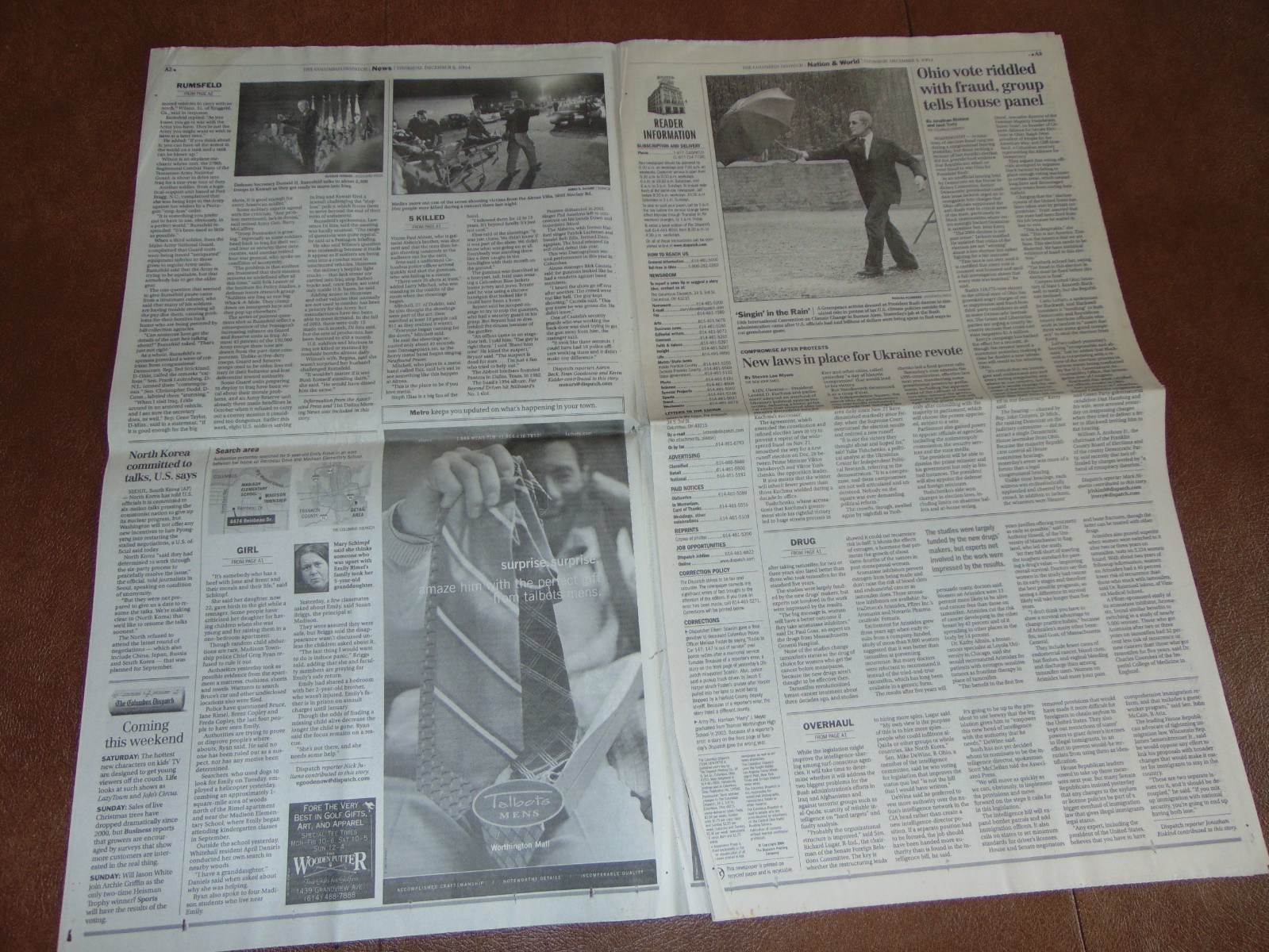 DEC. 9, 2004 „THE COLUMBUS DISPATCH“ (OHIO) NEWSPAPER: „DIMEBAG“ DARRELL KILLED