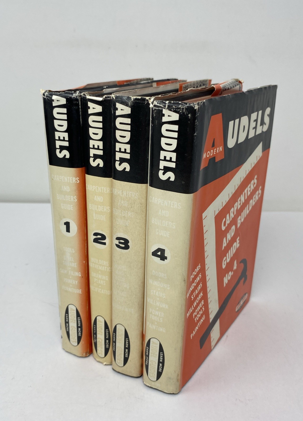 Audels Carpenters & Builders Guide Complete 4?Volume Set 1962 Hardcovers w/ DJs