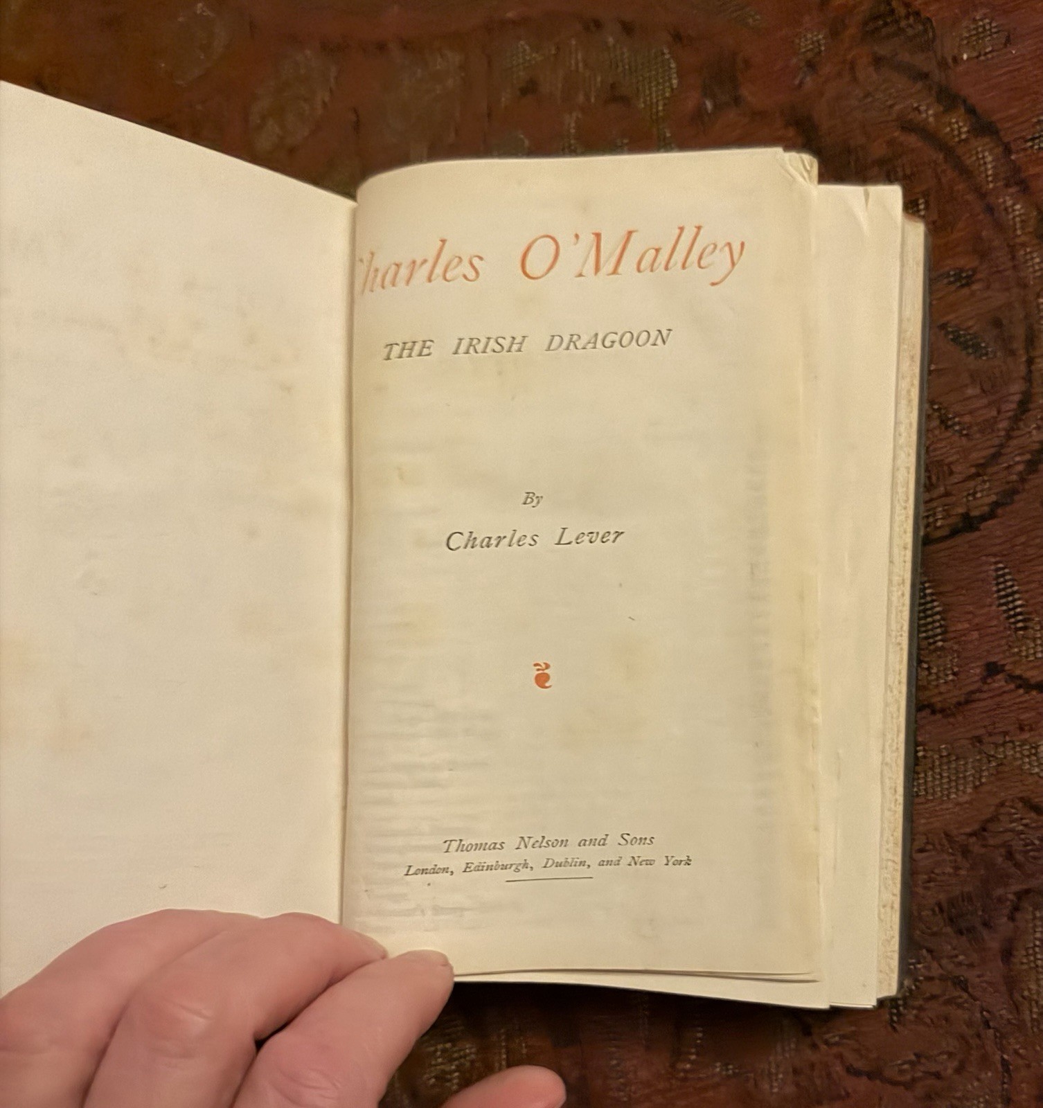 Vintage “Charles O’Malley” By Charles Lever Published By Thomas Nelson And Sons