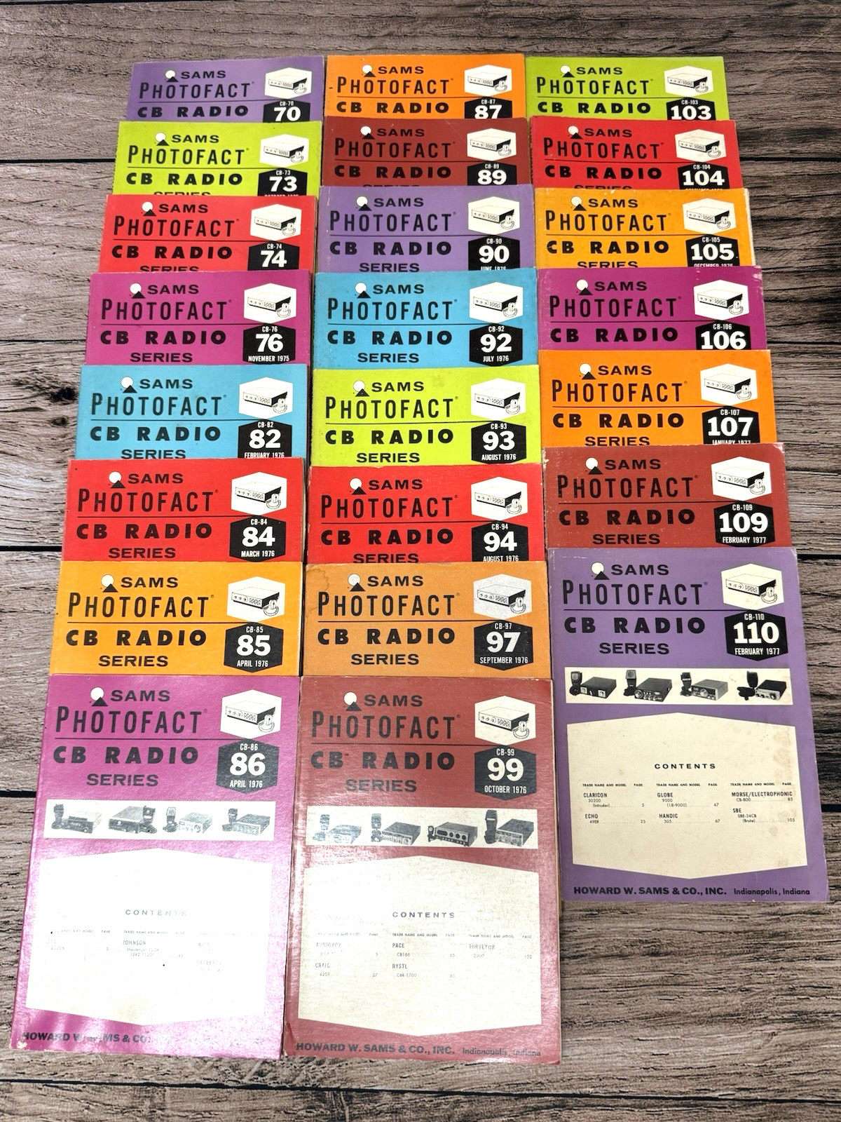 Lot of 23 Sams Photofact CB Radio Series Manuals Instruction Books 1970s