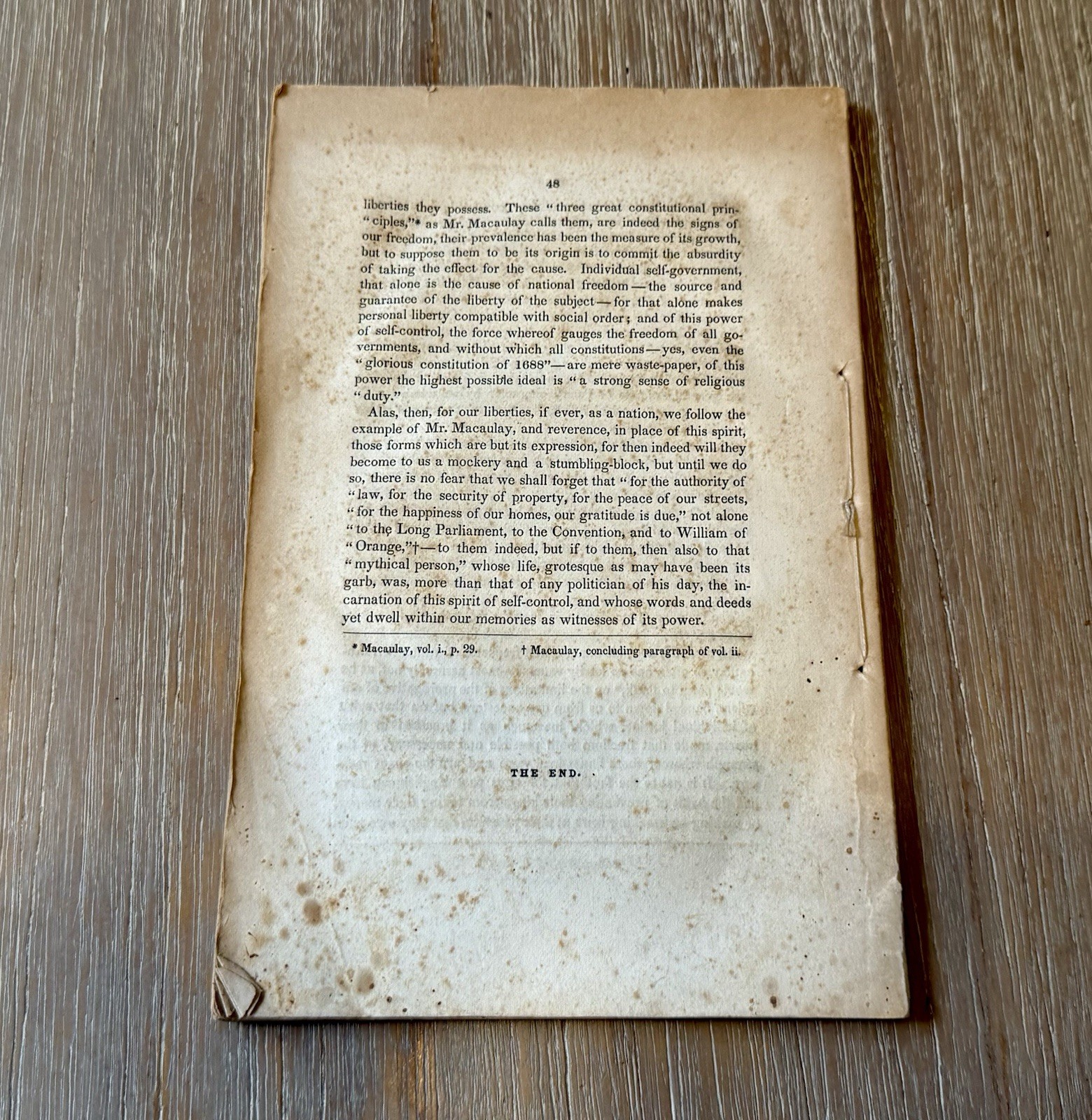 William Penn & Thomas B. Macaulay~Brief Observations~ by W.E. Forster 1850 SC