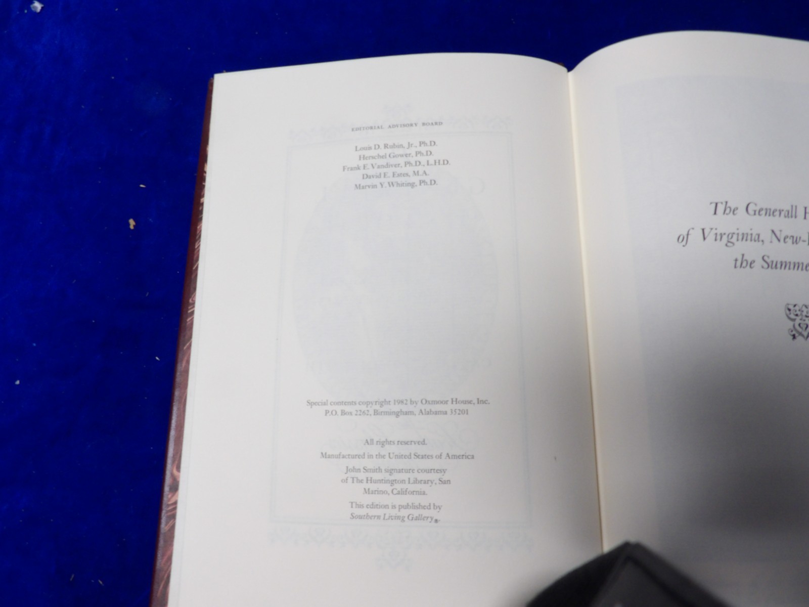 The Generall Historie John Smith Southern Classics Library Leather & Gold 1982