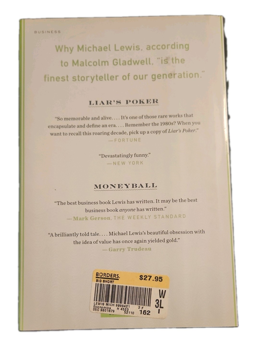 The Big Short by Michael Lewis, 1st Edition, 5th Printing