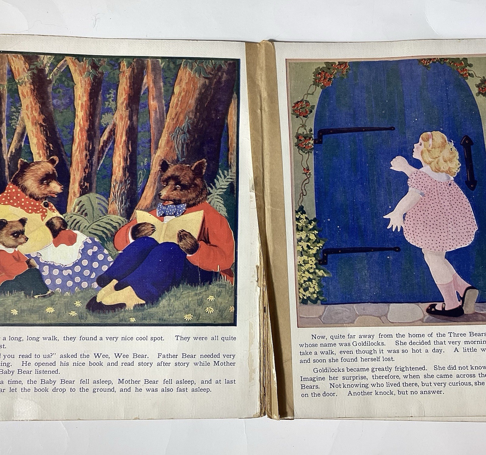 1928 The Three Bears Whitman Publishing Co CR Stone Linen-Like Finish 9.5×11.5