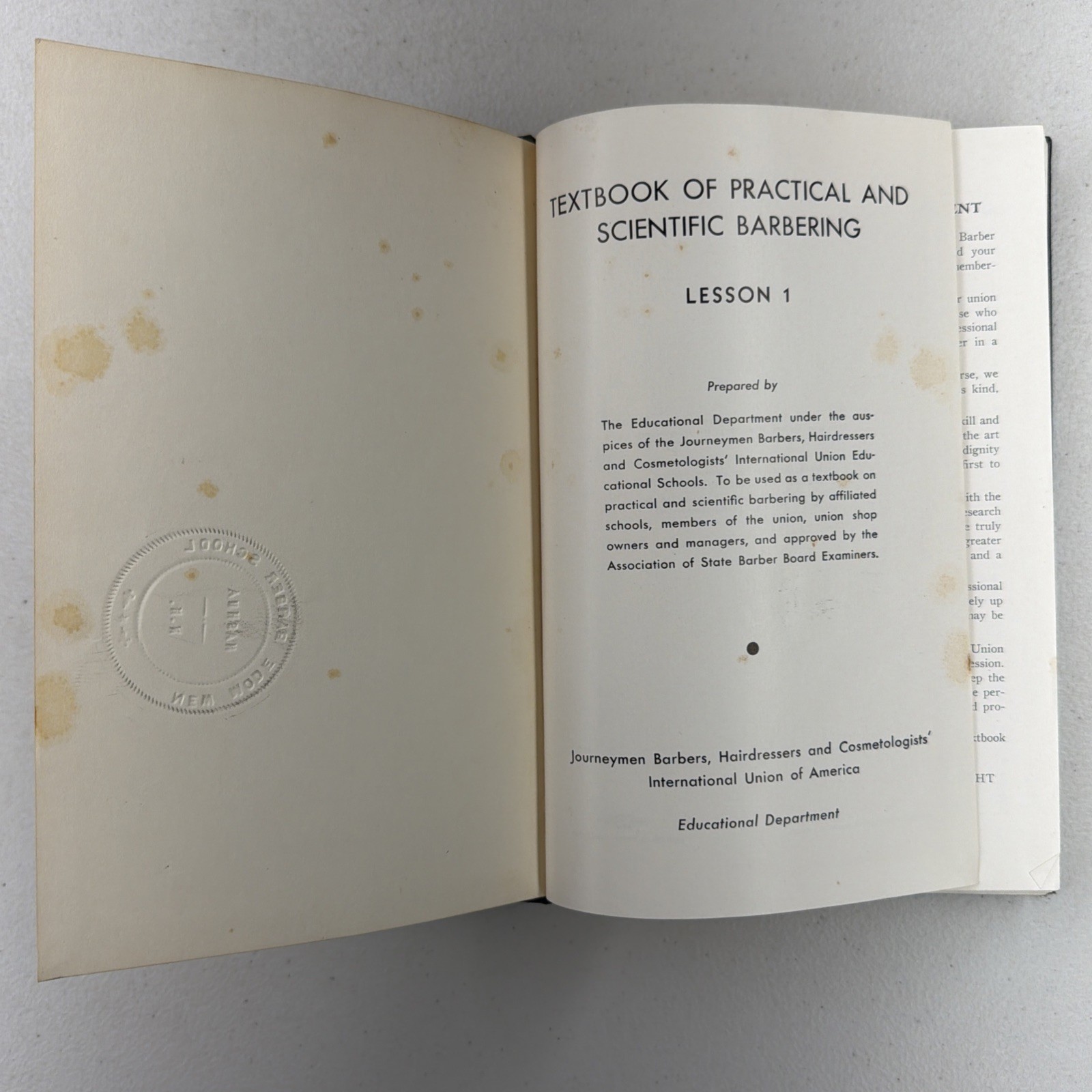 Practical and Scientific Barbering Text Book – 1947