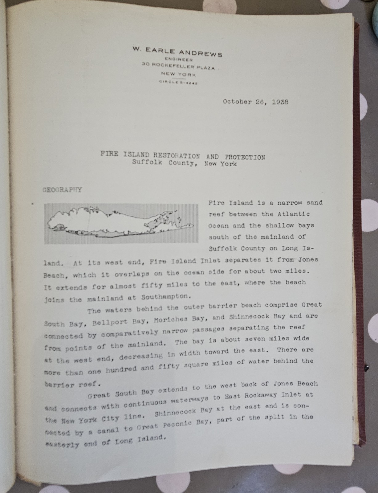 Rare 1938 REPORT HURRICANE ROBERT MOSES Long FIRE ISLAND LI Map & Photos Bridge