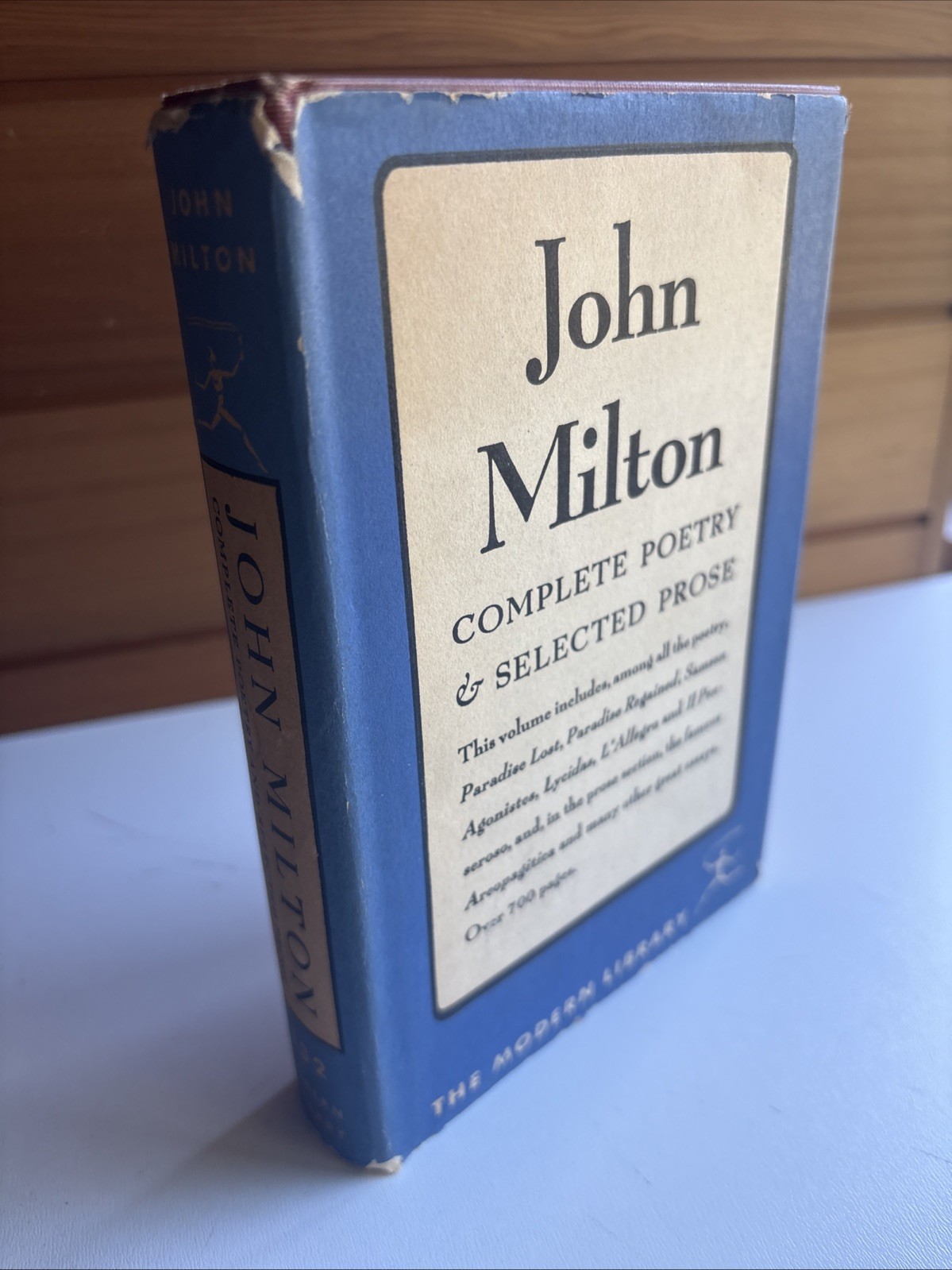 Complete Poetry & Selected Prose of John Milton 1950 HC DJ Modern Library 132
