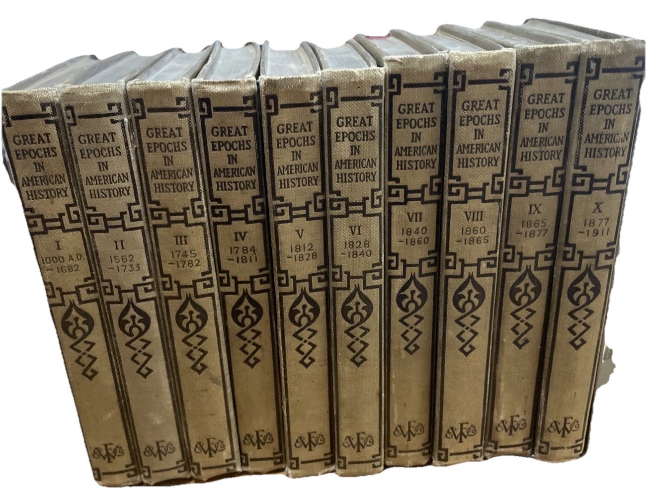 1912 hardcover complete set Great Epochs in American History, 10 vols. Halsey