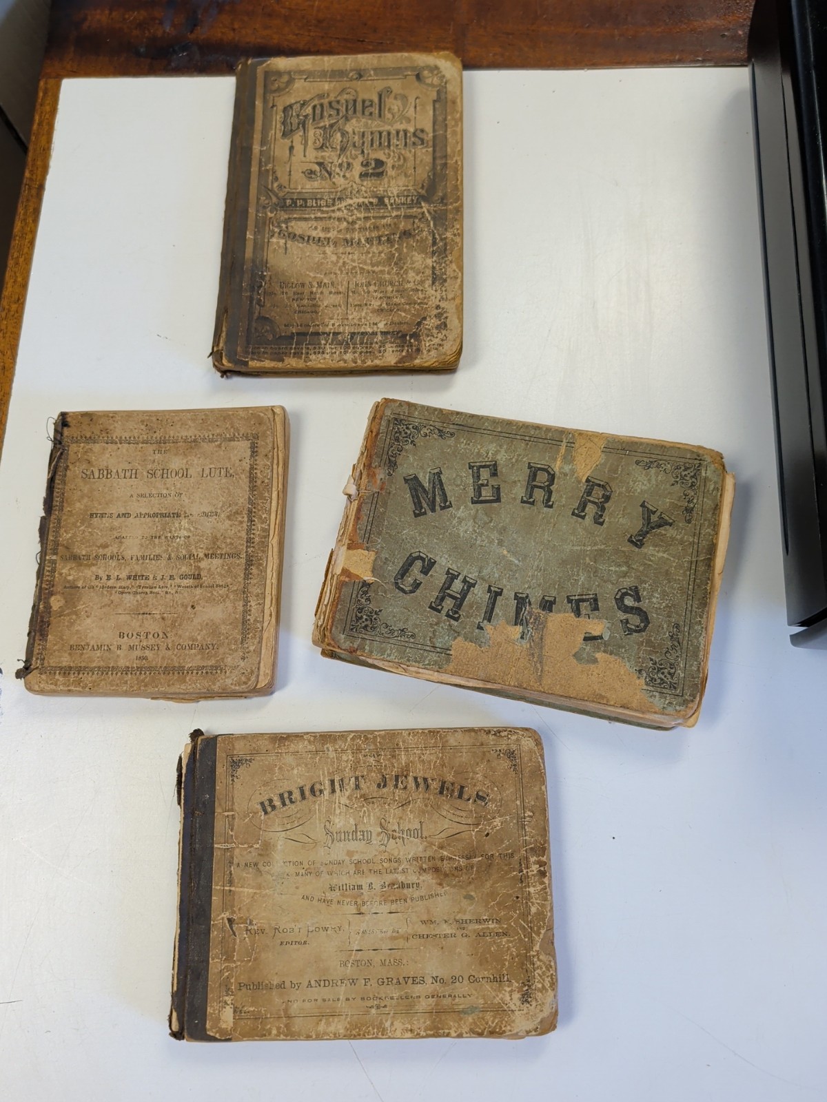 Antique Lot Of 4 Hymn Worship Books, Hymnal 1848-1900s