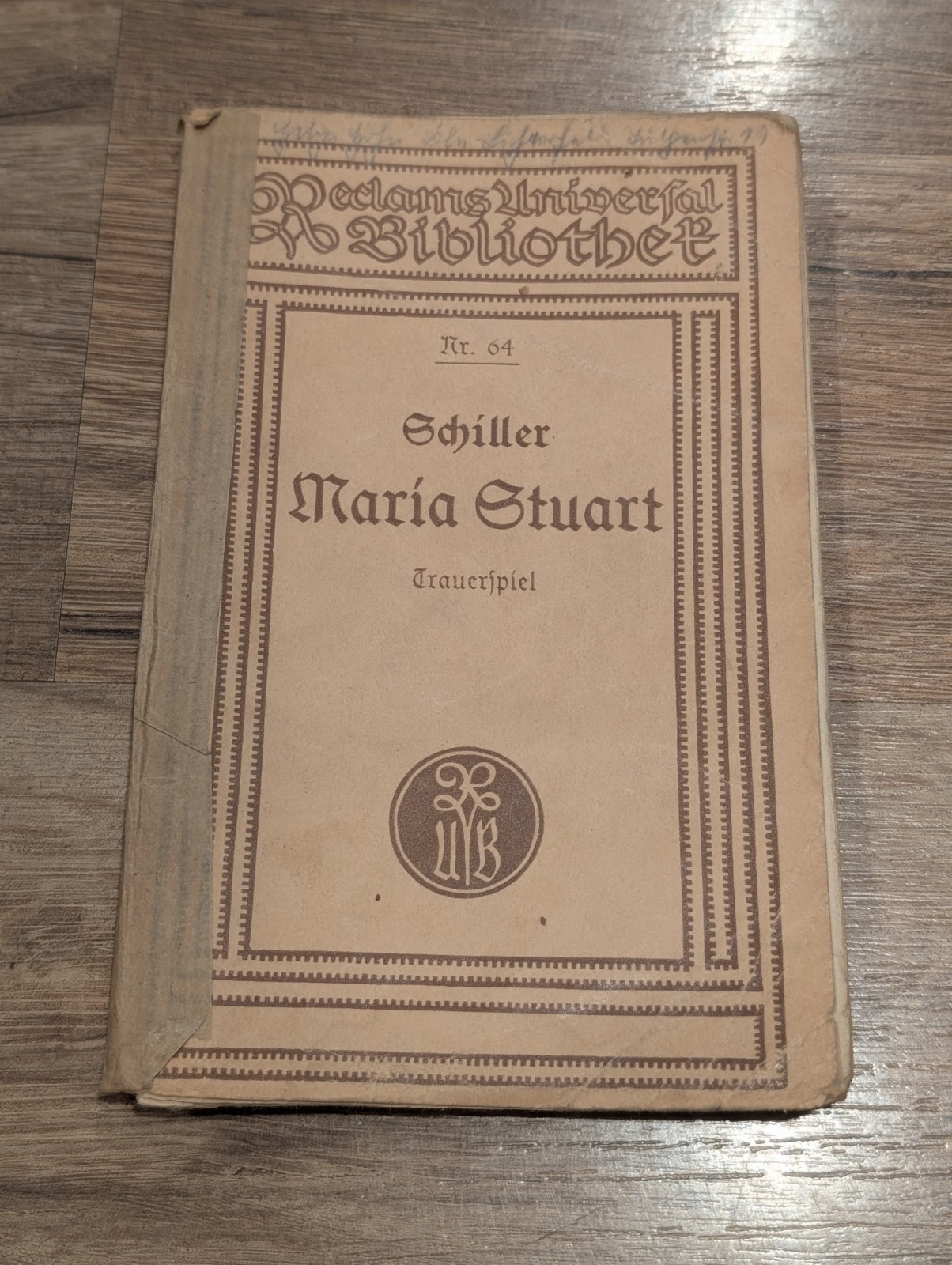 Antique Reclam German Book – Schiller Maria Stuart Trauerspiel