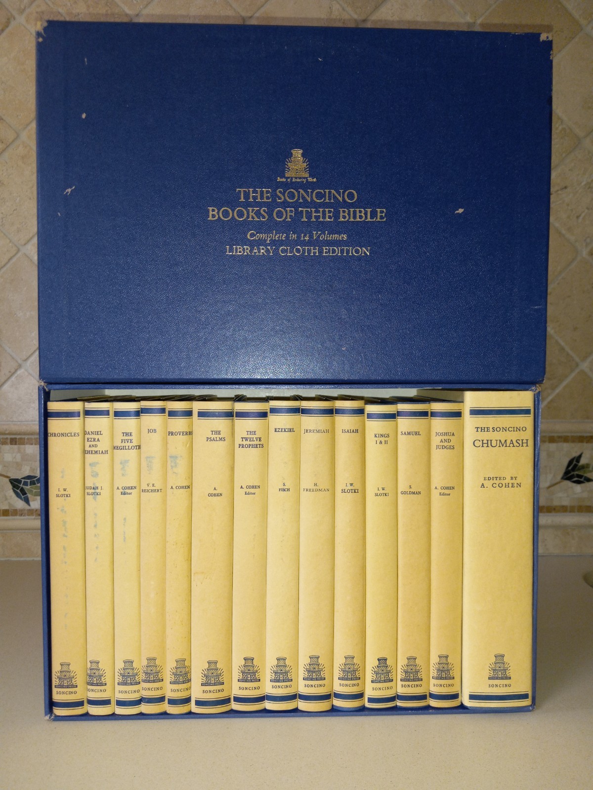 Soncino Books of the Bible Complete Set 14 Hardcover Volumes w/Case 1968