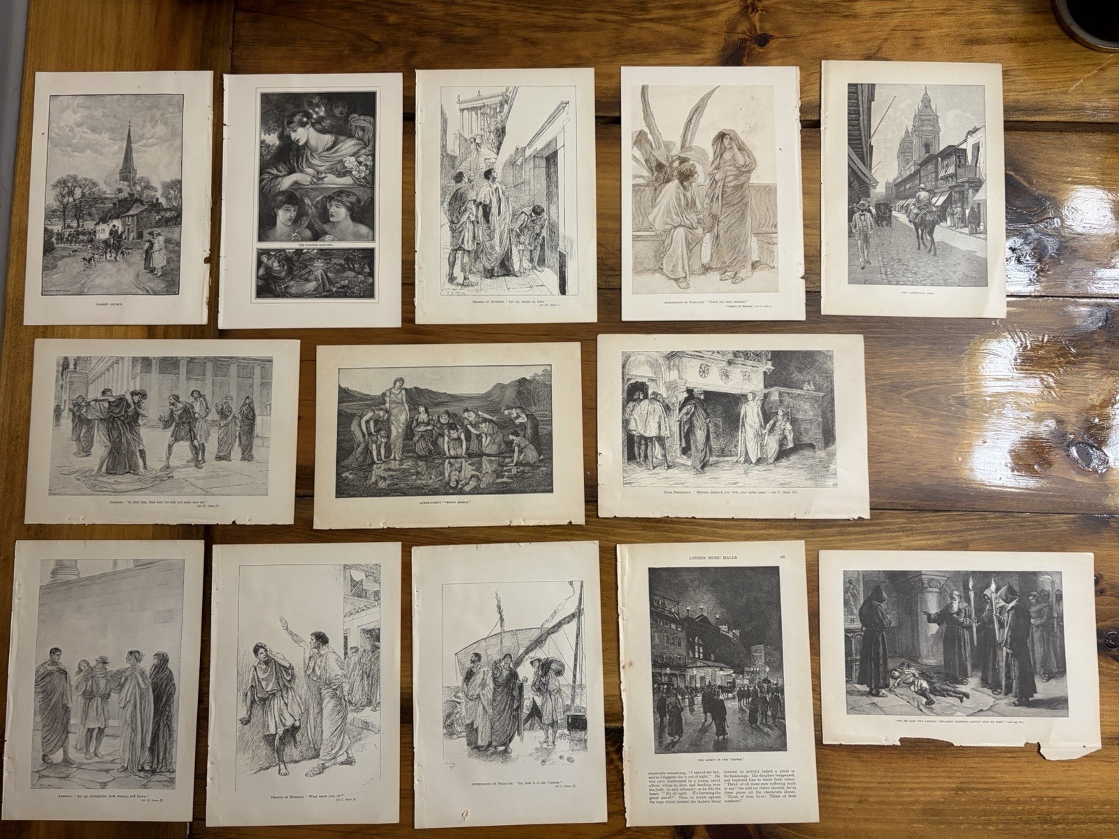 Lot Of (13) Religious Vintage Magazine Prints From 1901, 6×9”