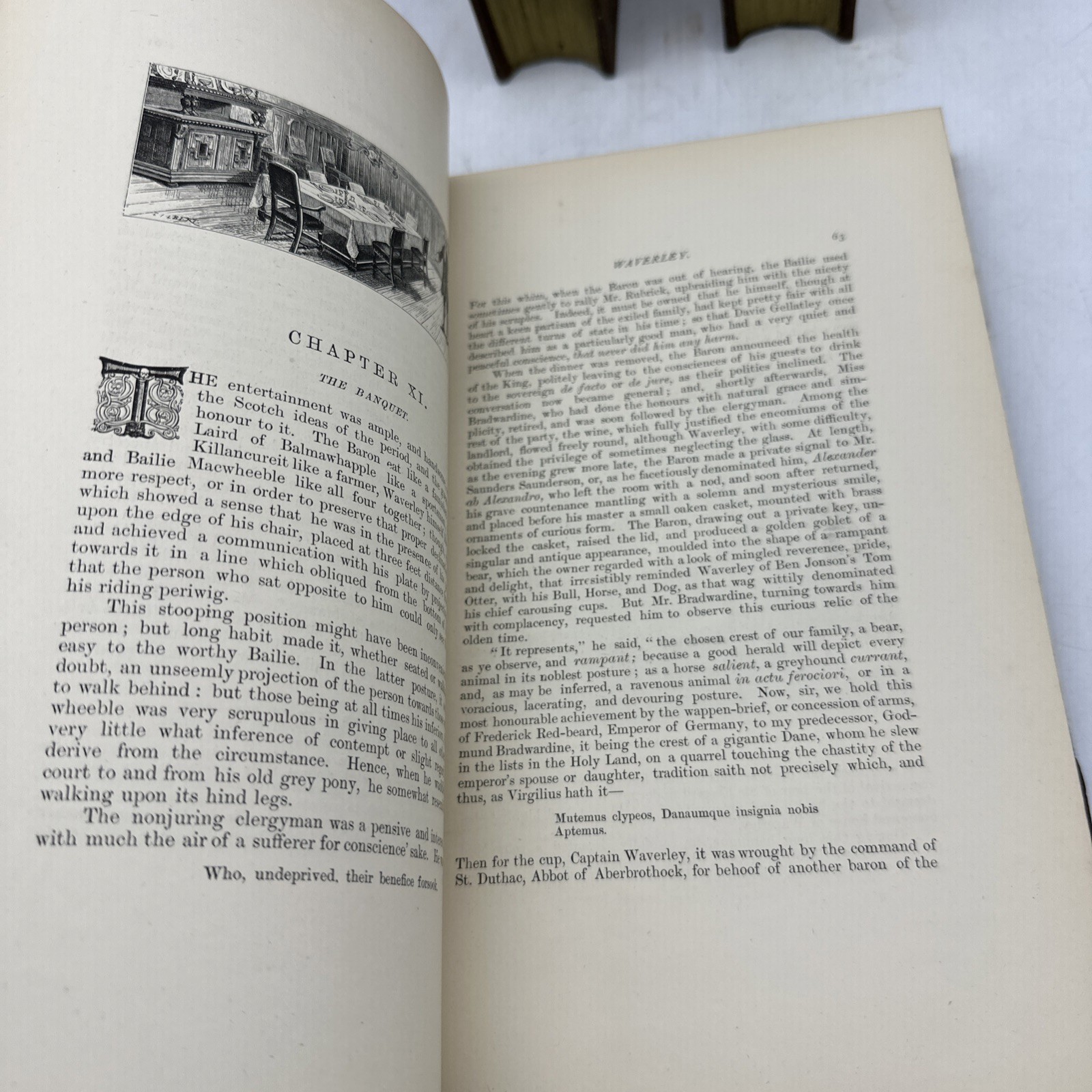Waverley Sir Walter Scott Illustrated Leather HC Ward Lock Classic (AA213)