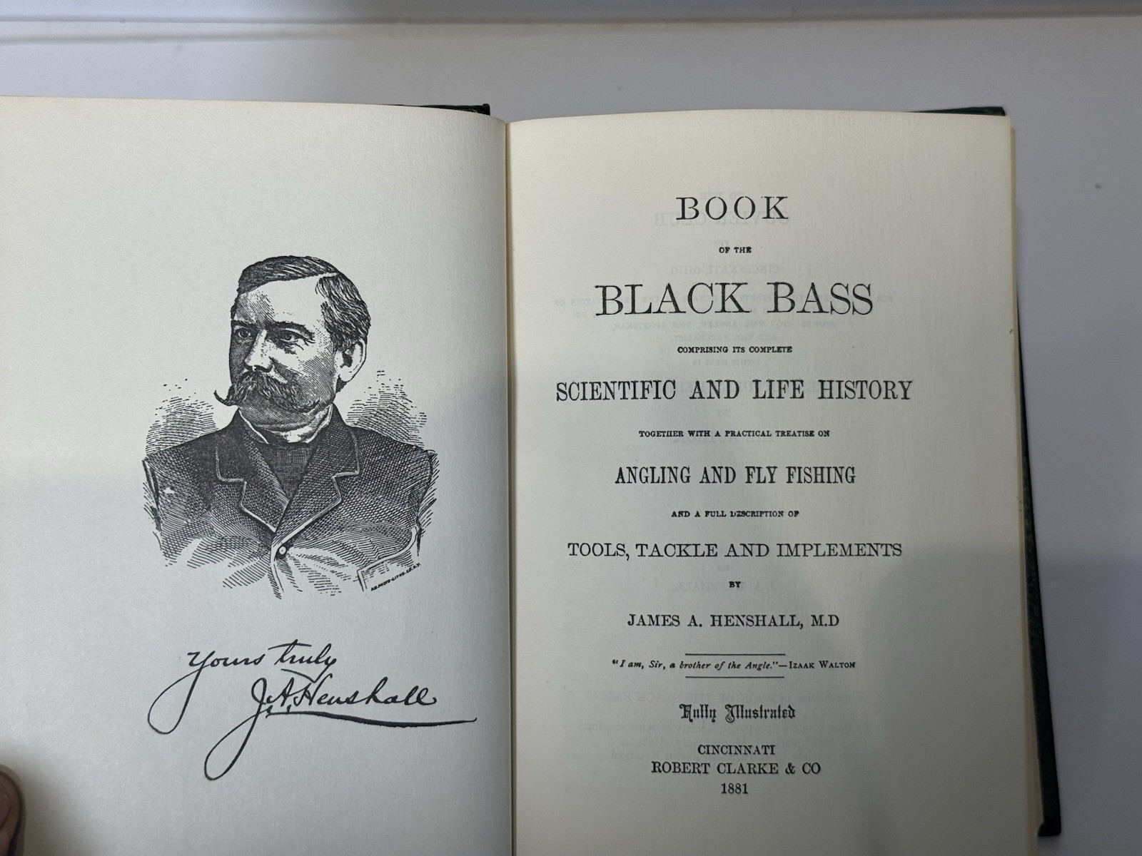 Vintage Book of the Black Bass Henshall 1881 Reprint B.A.S.S. Fishing HC