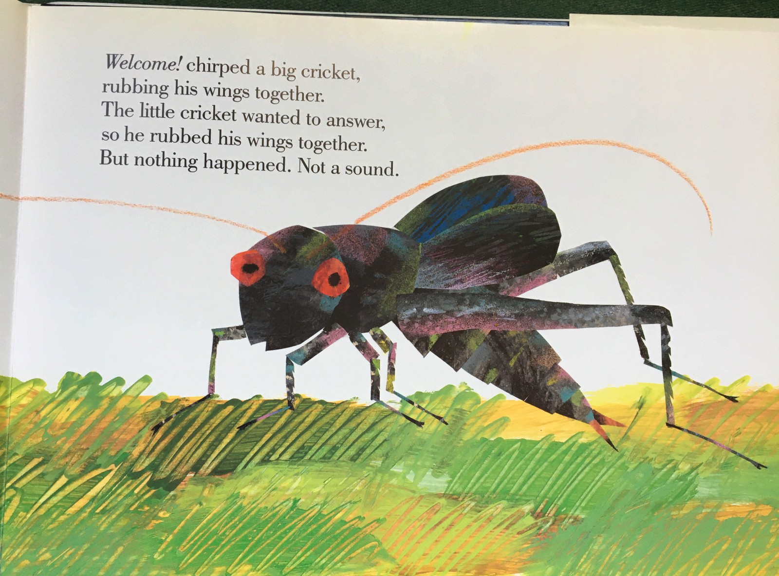 Eric Carle Signed (Inscribed with a Drawing) The Very Quiet Cricket