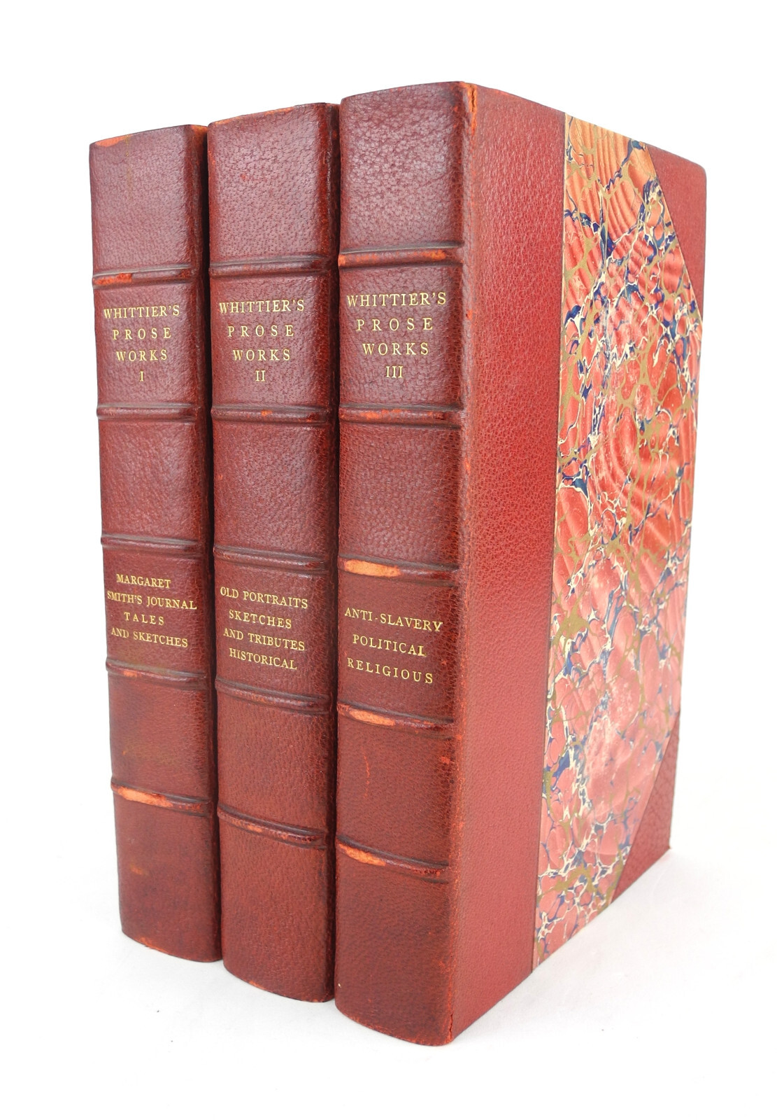 The Prose Works of John Greenleaf Whittier – 3 Volume Set – Riverside Edition