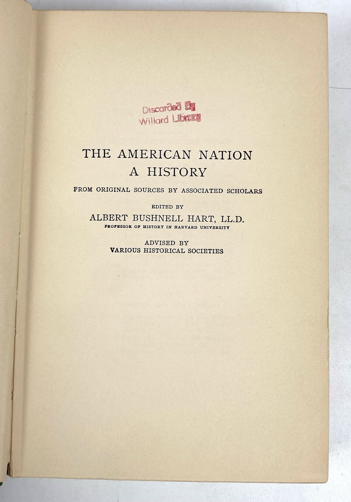 AMERICAN NATION A HISTORY Vol 17 1841-1850 Westward Extension Harpers 1906 ExLib