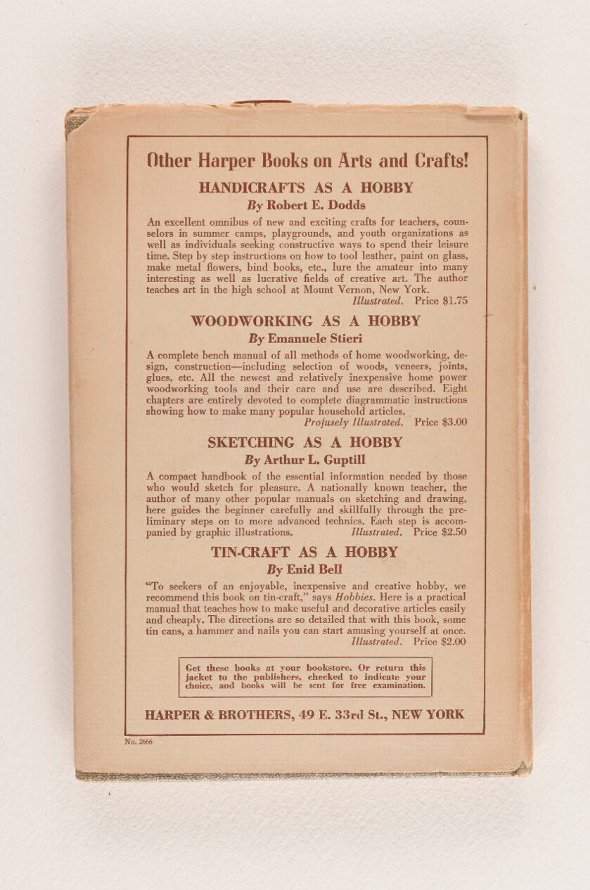 “WOOD-CARVING AS A HOBBY” By Herbert W. Faulkner HC /DJ 1934 1st Edition