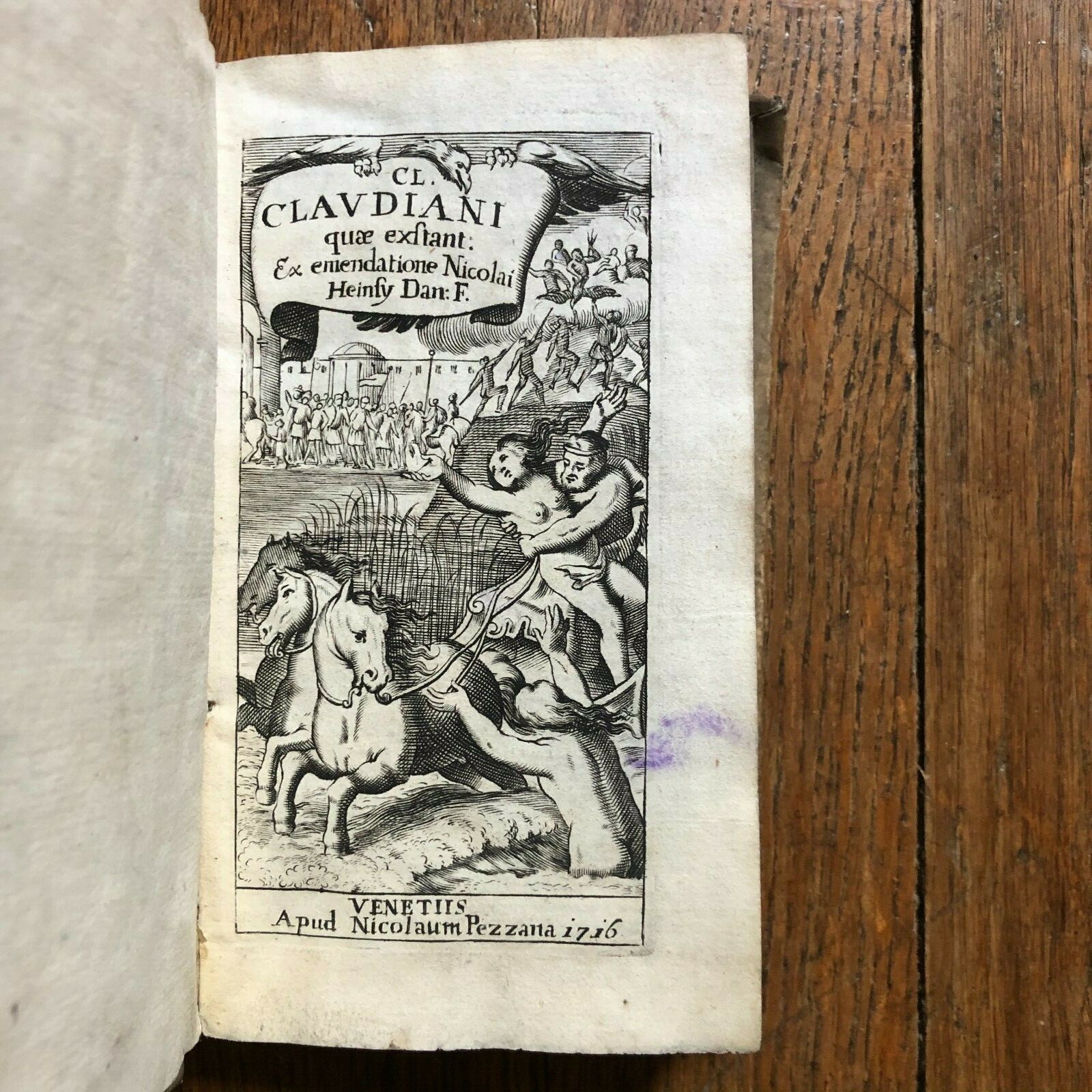 Cl. Claudiani quae exstant: ex emendatione Nicolai Heinfy Dan: F. Claudius. 1716