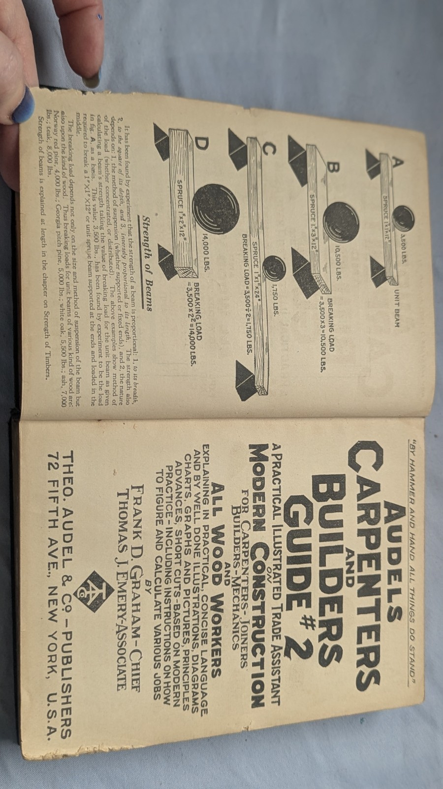 AUDELS Carpenter & Builders Guide #2 Volume 2 FIRST EDITION Leather Antique 1923