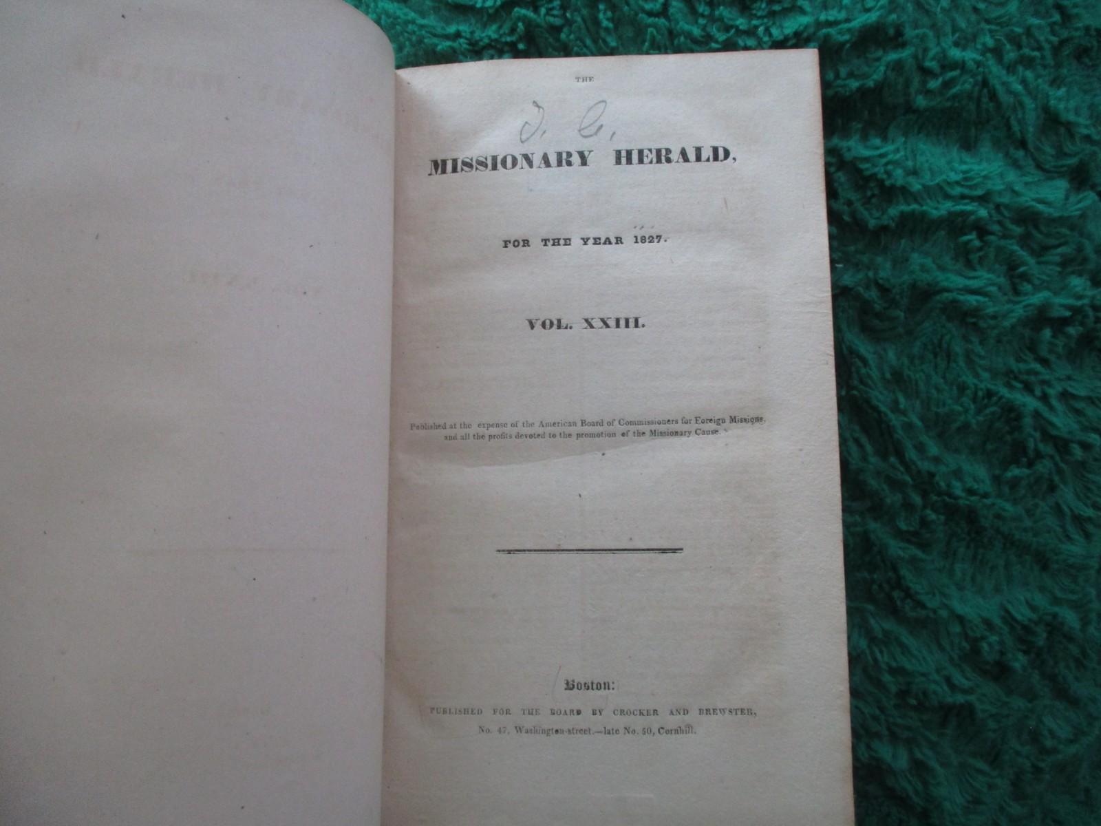 Missionary Herald 1827 Board Commissioners Foreign Missions Full Year Scarce G4
