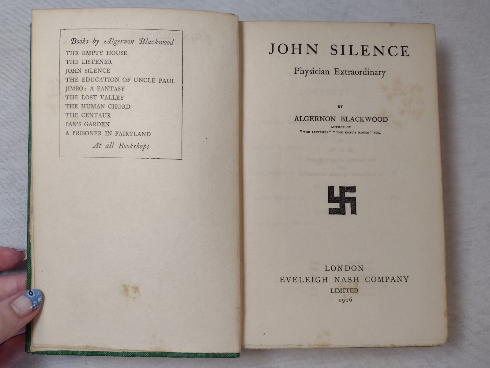 John Silence Physician Extraordinary by Algernon Blackwood 1916 scarce edition