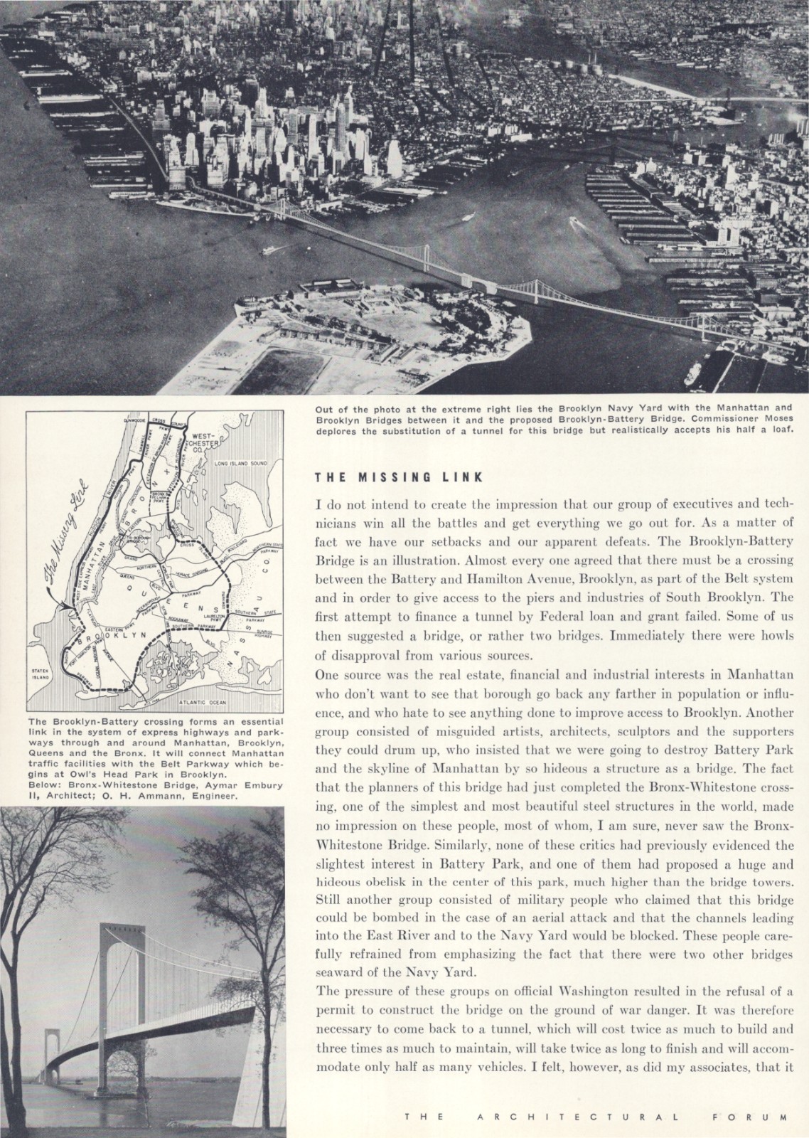 1940 Article * The Changing City by Robert Moses New York’s „Master Builder“