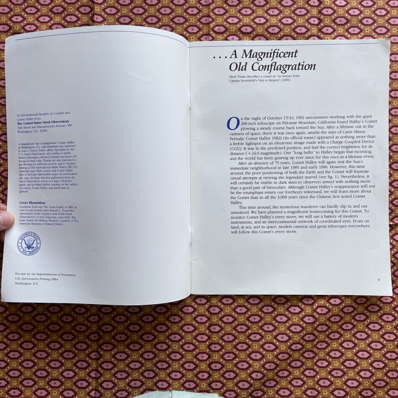 A Magnificent Old Conflagration ~ Halley’s Comet Dept. of Navy (1985 Illust. PB)