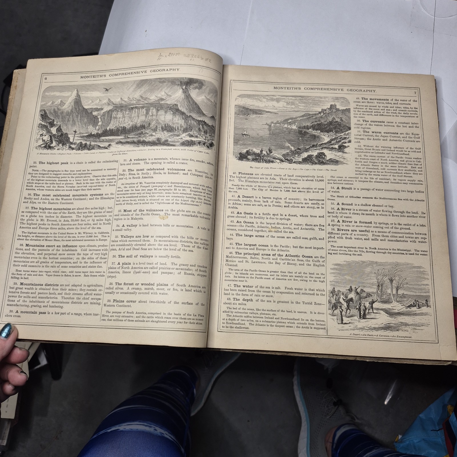 1872 Monteith’s Comprehensive Geography New England Edition Atlas Color Maps C03