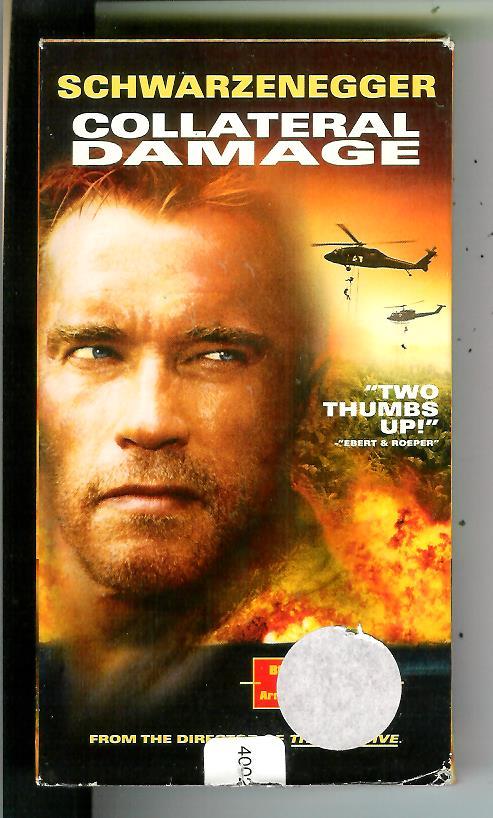 COLLATERAL DAMAGE, Arnold thriller movie on VHS video cassette tape in box